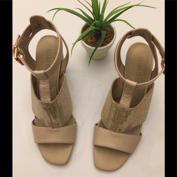 Ellen Tracy🌷Cream Sandal Heels Sz7.5 - Picture 2 of 8